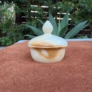 Vintage Mid Century Modern Alabaster Trinket Jar